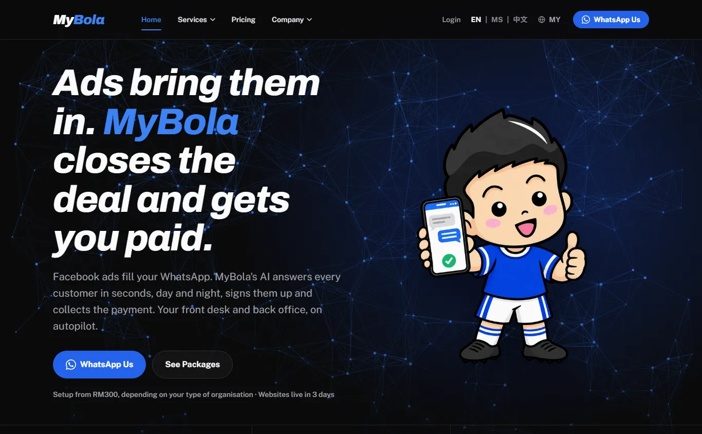 MyBola home page